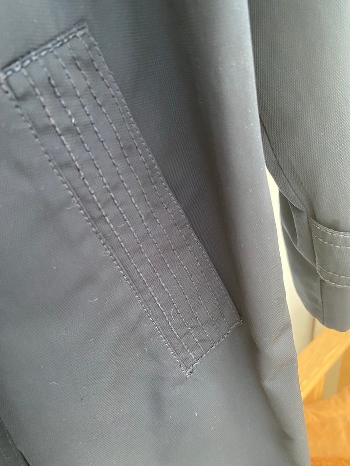 Düğmeli Midi Kadın Trençkot - Lacivert - Görsel 5