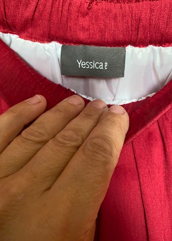 Açık Bordo Saten Uzun Bohem Etek - Görsel 4