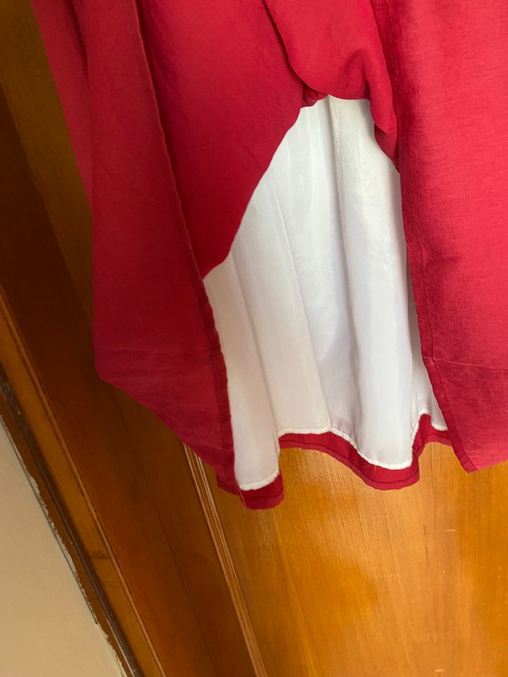 Açık Bordo Saten Uzun Bohem Etek - Görsel 3