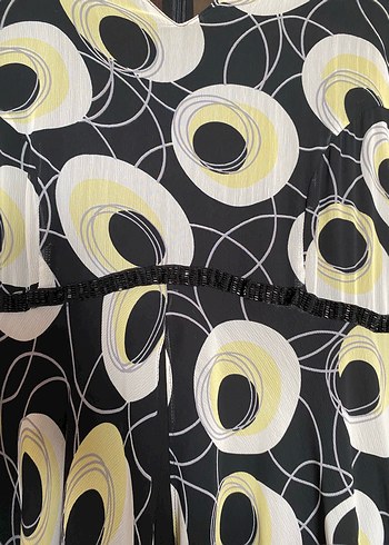 Uzun Kollu Siyah Desenli Kadın Tunik ve Pantalon - Görsel 4