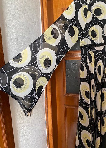 Uzun Kollu Siyah Desenli Kadın Tunik ve Pantalon - Görsel 2