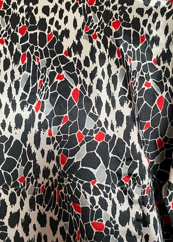 Uzun Leopar Desenli Kadın Elbise - Görsel 8