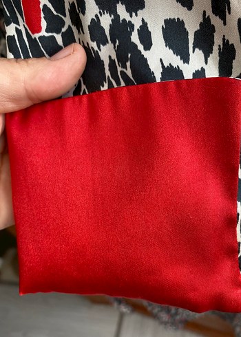 Uzun Leopar Desenli Kadın Elbise - Görsel 11