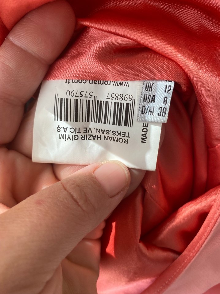 Yavruağzı  Midi V Yaka Fırfırlı Elbise - Görsel 4