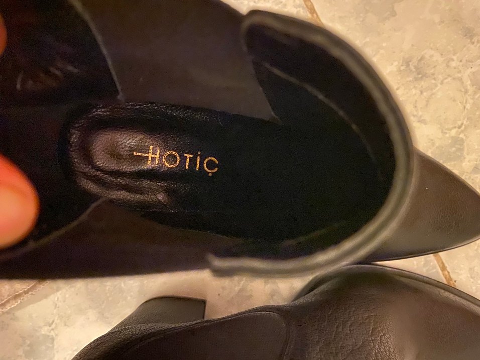 Siyah Deri Kadın Botlar, Tokalı, Blok Topuklu - Görsel 3