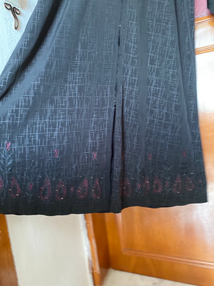 Siyah V Yaka Uzun ferace - Görsel 4