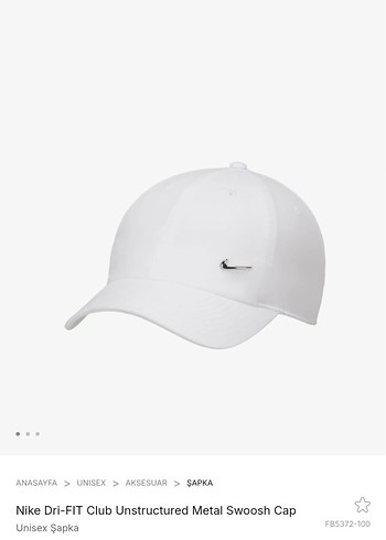 Nike Beyaz Unstructured Metal Swoosh Sapka
