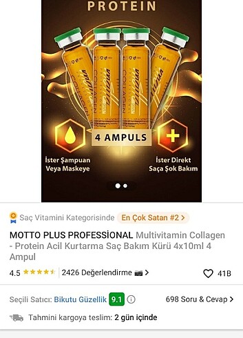 Motto plus saç kolajeni