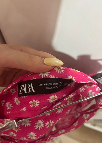 Zara Pembe Mini Etek, Bağlamalı ve Desenli