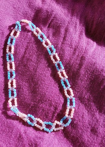 Uzun Renkli Boncuklu Bohem Kolye - Görsel 2