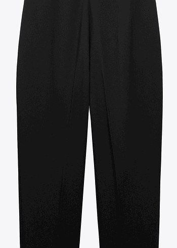 Zara Siyah yüksek bel Kumaş Pantolon