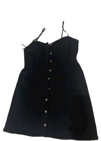 Pull and Bear Siyah İnce Askili Mini Elbise