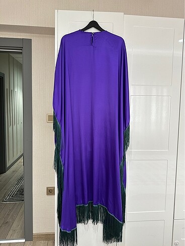 universal Beden mor Renk Püsküllü abaya elbise