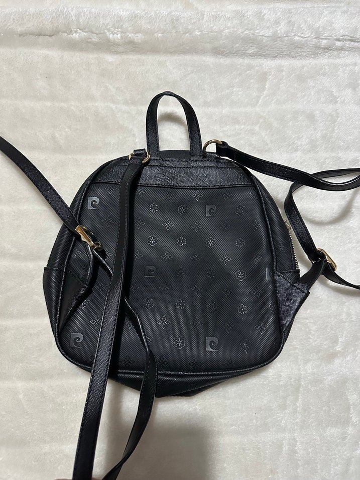 Pietre Cardin orijinal Siyah Baskılı Deri Sırt Çantası - Görsel 2