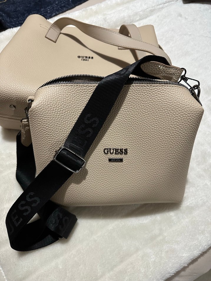 Guess Bej Deri Kadın El Çantası - Görsel 3