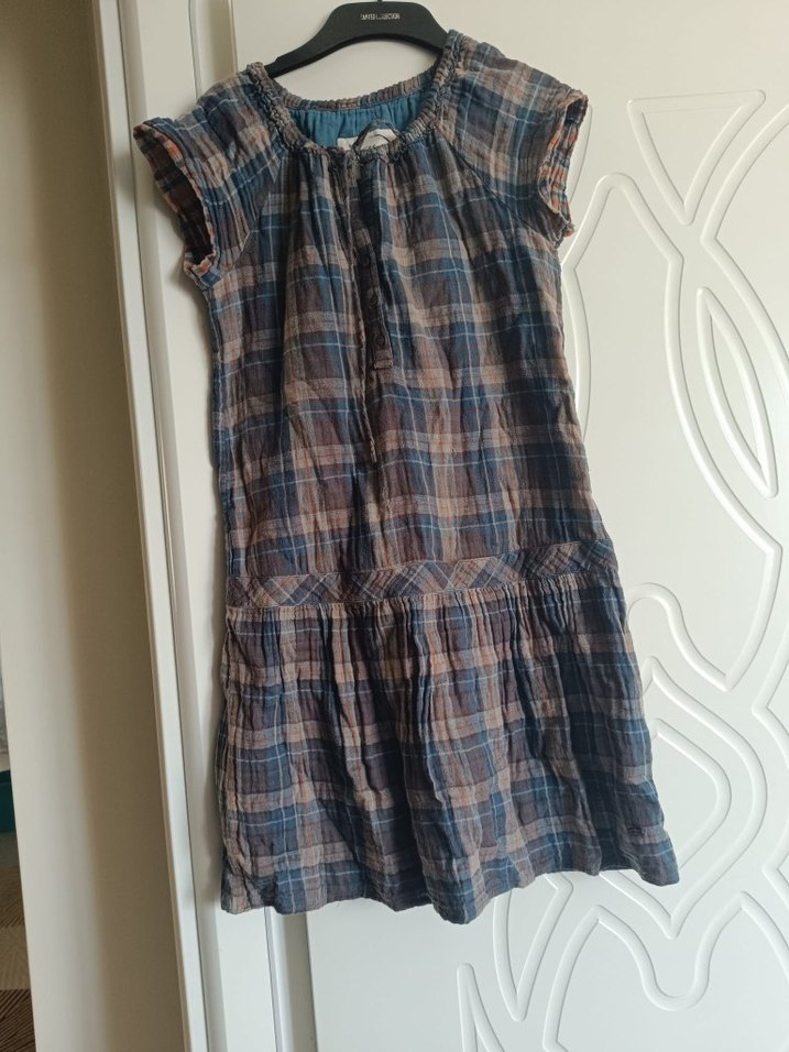 Kısa Kollu Bohem Midi Elbise - Görsel 2