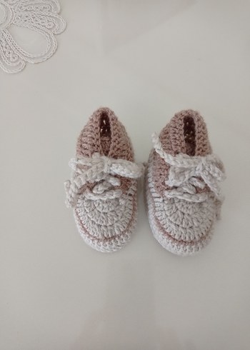 Erkek Bebek Örgü Bej Patik - Görsel 3