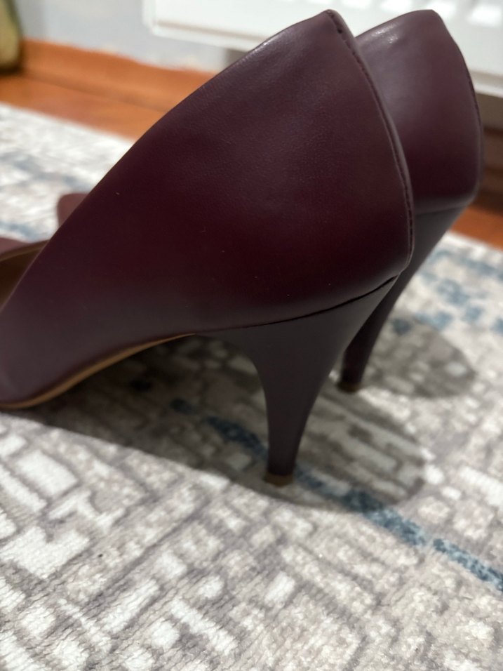 Bordo Deri Stiletto Topuklu Kadın Ayakkabı - Görsel 4