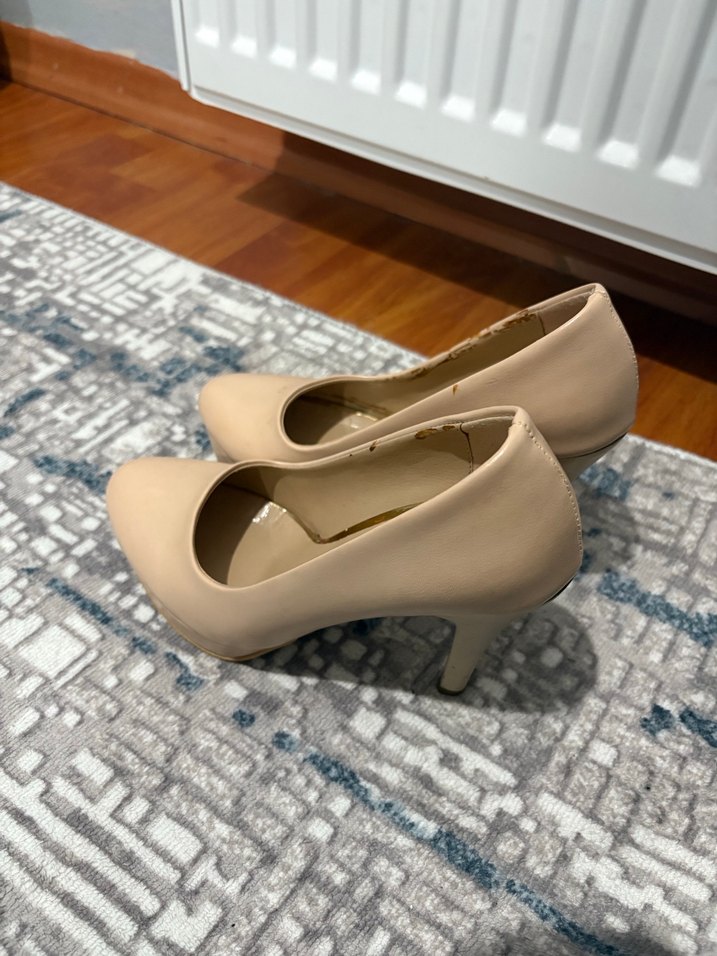 Bej Platform Topuklu Kadın Stiletto - Görsel 2