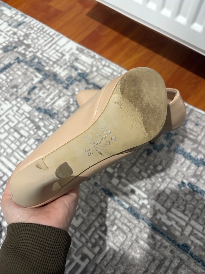 Bej Platform Topuklu Kadın Stiletto - Görsel 4