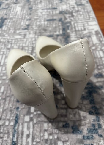 Beyaz Platform Topuklu Kadın Stiletto - Görsel 4