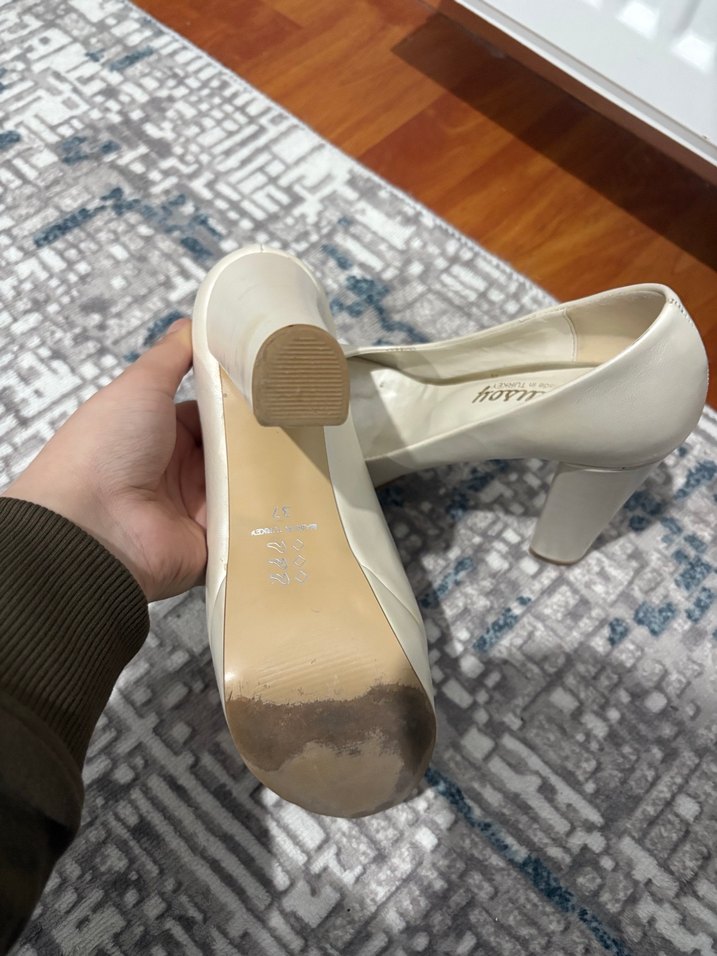 Beyaz Platform Topuklu Kadın Stiletto - Görsel 2