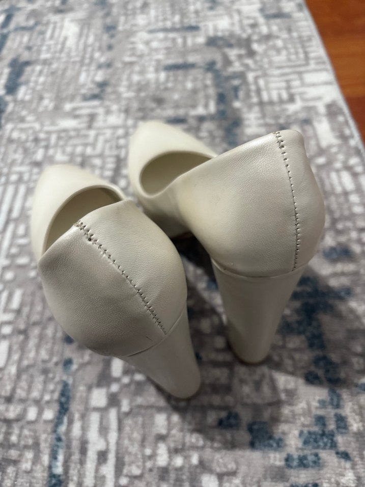 Beyaz Platform Topuklu Kadın Stiletto - Görsel 4