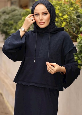 Siyah Uzun Kollu Salaş etekli  ikili takım - Görsel 2