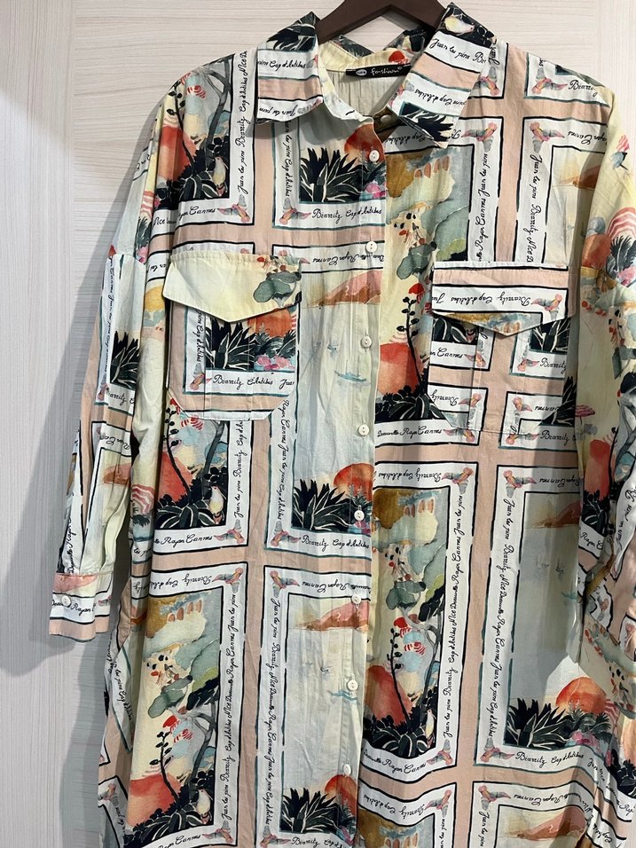 Uzun, Salaş Kesim, Çok Renkli Kadın Tunik - Görsel 3