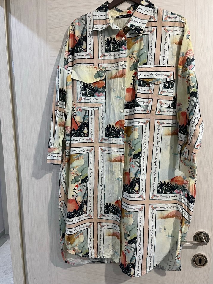 Uzun, Salaş Kesim, Çok Renkli Kadın Tunik - Görsel 2