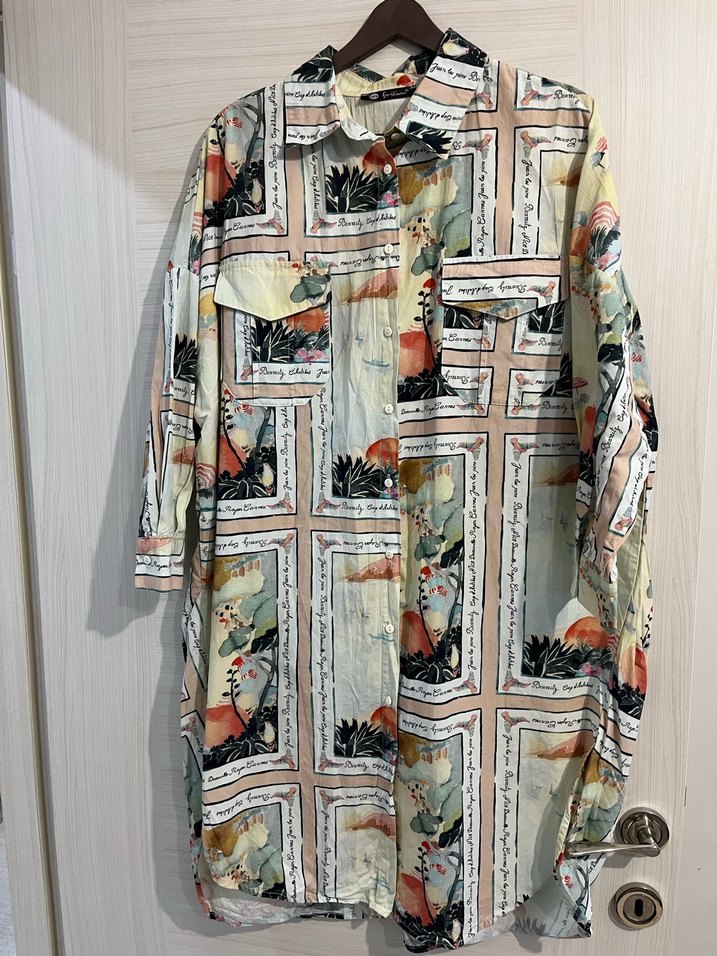 Uzun, Salaş Kesim, Çok Renkli Kadın Tunik - Görsel 4