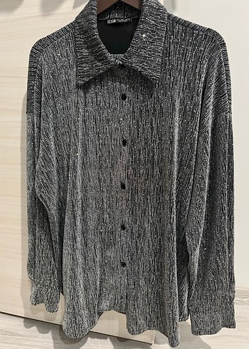 Gri Uzun Kollu Kadın taşlı Takım - Görsel 6