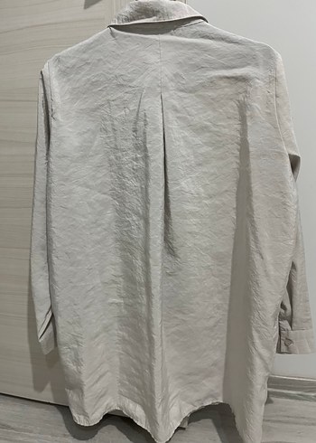 Düğmeli taş Keten Kadın Gömlek tunik - Görsel 3