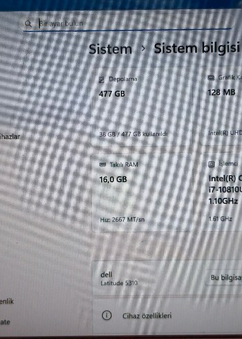 DELL LATITUDE 5310 i7 10. Nesil | 16 GB RAM | 512 GB SSD - Görsel 10
