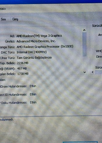 DELL LAPTOP AMD Ryzen 3 2200U İŞLEMCİ 256 GB SSD - Görsel 6