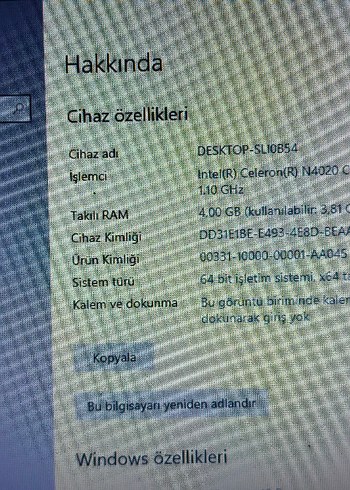ACER LAPTOP YENİ NESİL CELERON N4020 - Görsel 8