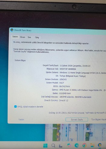 SIFIR GİBİ RYZEN 5 LENOVO/ 256 GB SSD / 8 GB RAM - Görsel 8