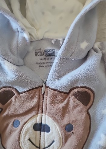 Gri Erkek Bebek Kapüşonlu Tulum - Görsel 2