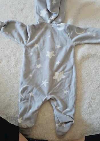 Gri Erkek Bebek Kapüşonlu Tulum - Görsel 4