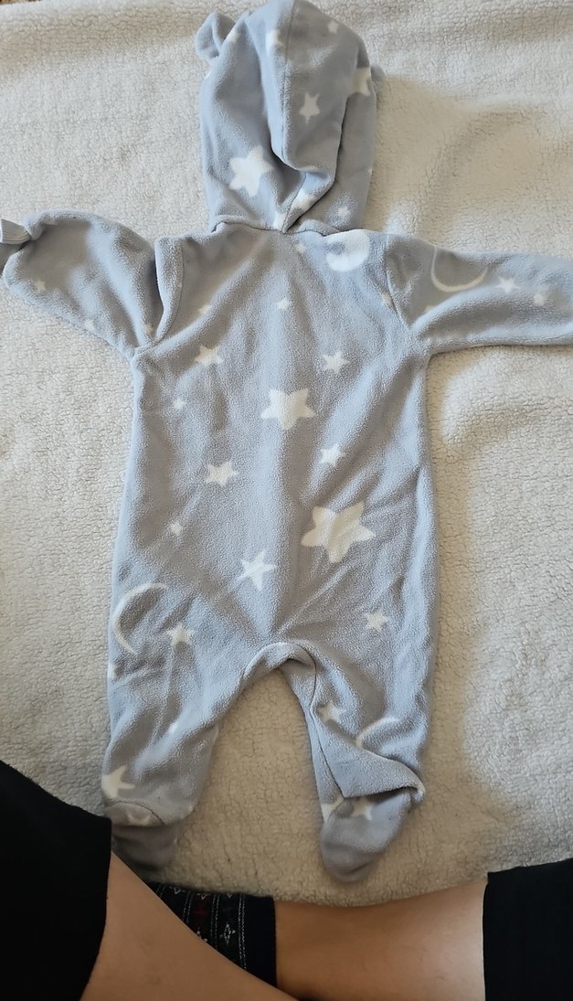 Gri Erkek Bebek Kapüşonlu Tulum - Görsel 4