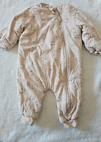 Düğmeli Bej Bebek Tulum - Görsel 2