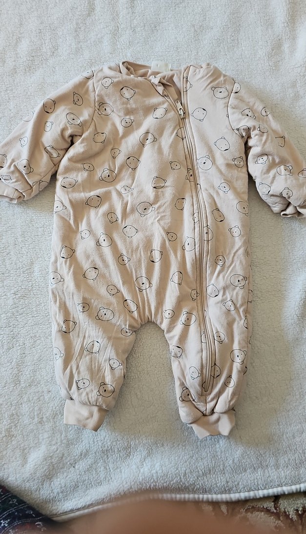 Düğmeli Bej Bebek Tulum - Görsel 2