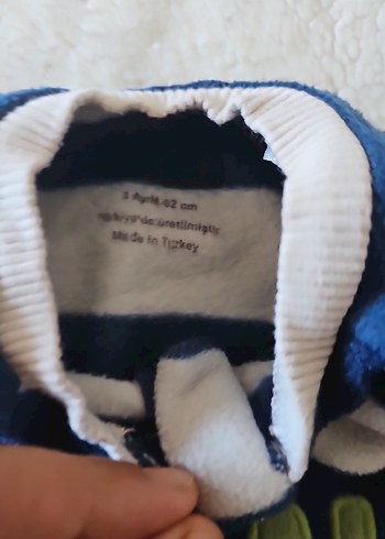 Renkli Dino Baskılı Mavi Bebek Tulum - Görsel 3