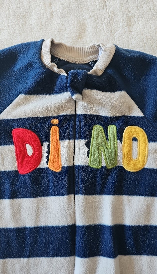 Renkli Dino Baskılı Mavi Bebek Tulum - Görsel 2