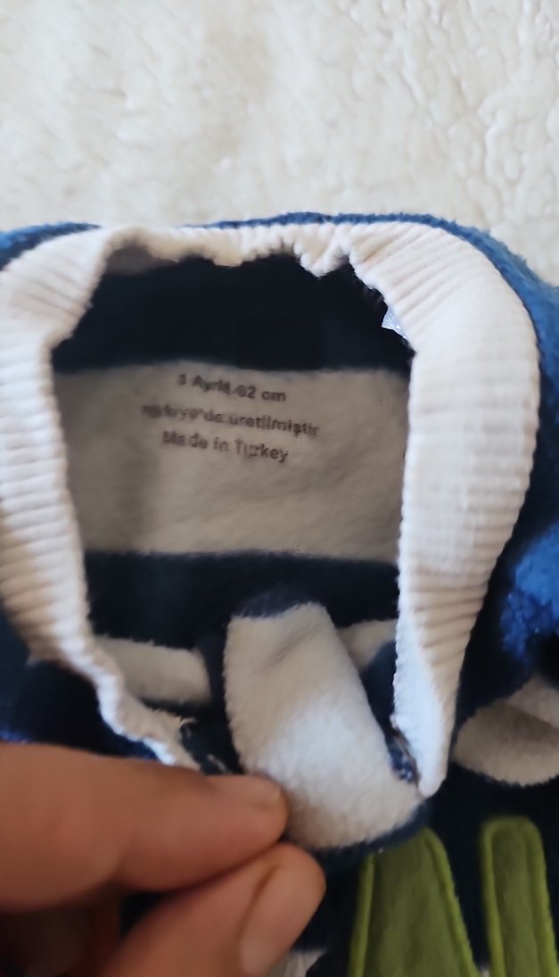 Renkli Dino Baskılı Mavi Bebek Tulum - Görsel 3