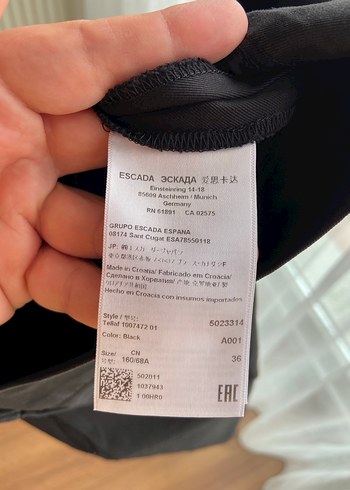 s Beden siyah Renk Escada Kadın Şort