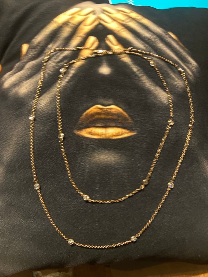 Uzun Zincir Detaylı Gümüş Kadın Kolye - Görsel 2