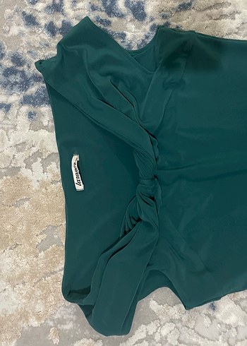 Drapeli V Yakalı Kadın Uzun Elbise - Görsel 2