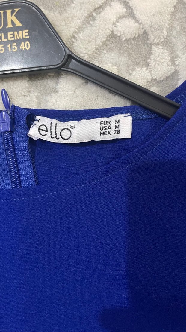 Uzun Kollu Klasik Lacivert Kalem Elbise - Görsel 2