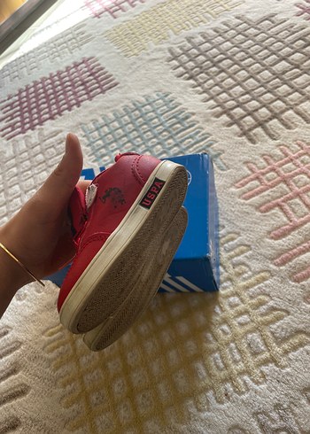 22 Beden U.S. Polo Assn. Erkek Çocuk Kırmızı Spor Ayakkabı